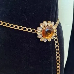 Accessories | Amber Jewel Flower Chain Belt | Poshmark display picture 3